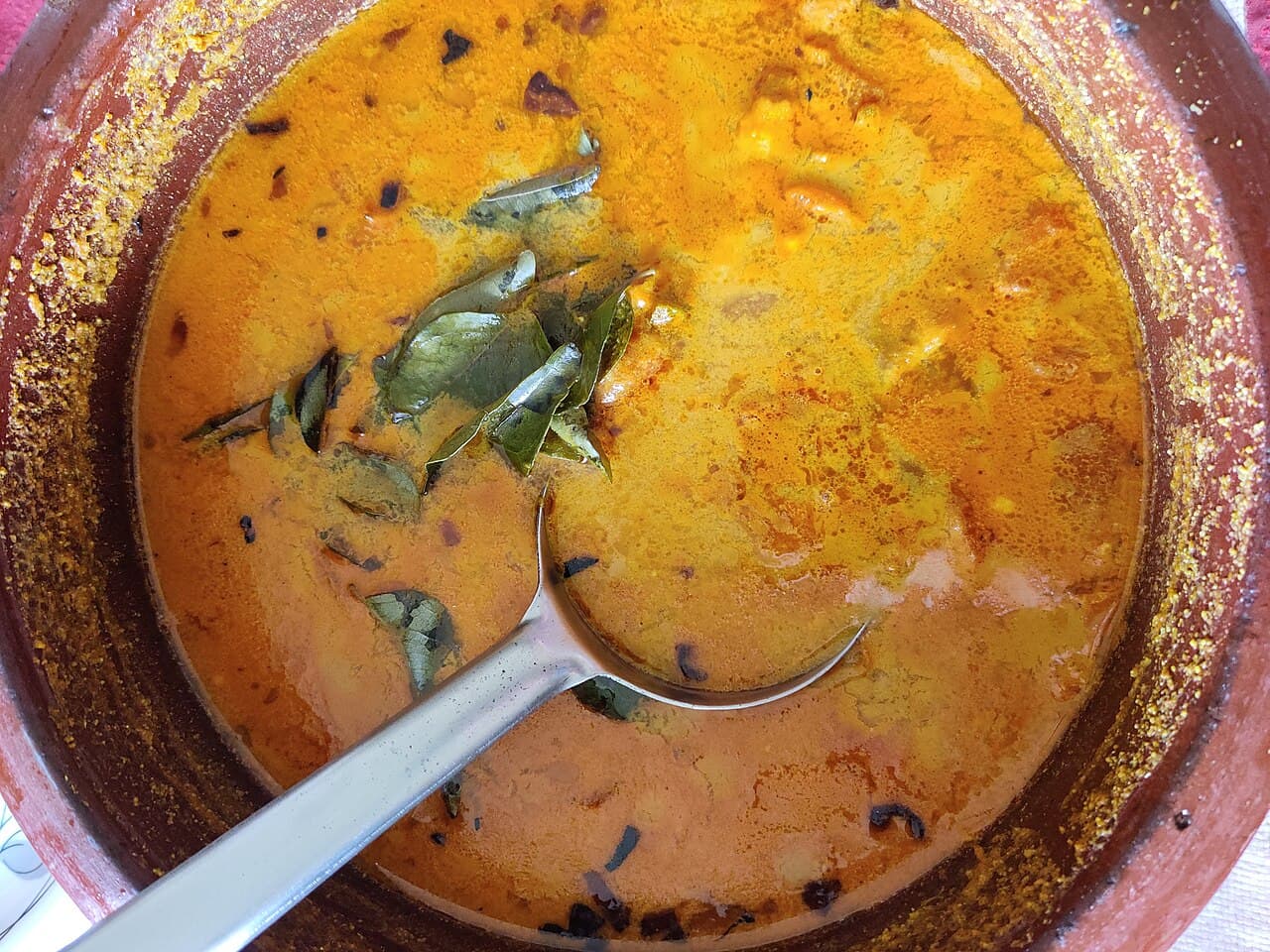 Fish curry in a clay pot