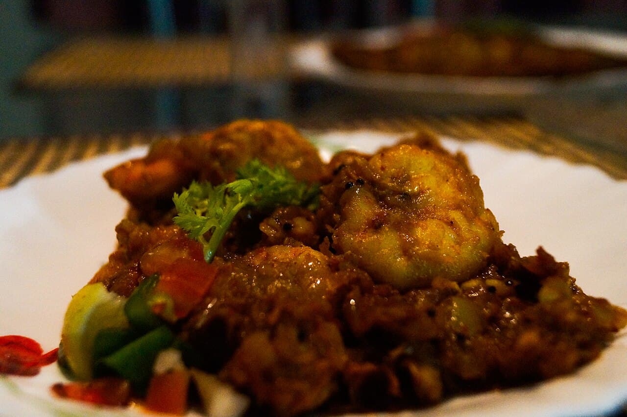 Kerala style prawn roast